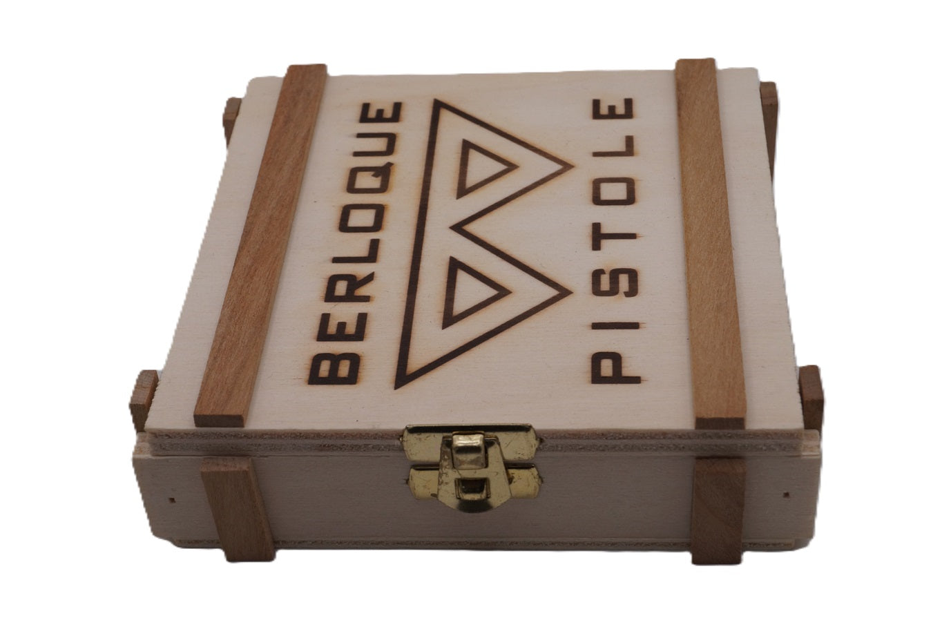 Berloque-Pistole - Vergoldet in Holzkasette
