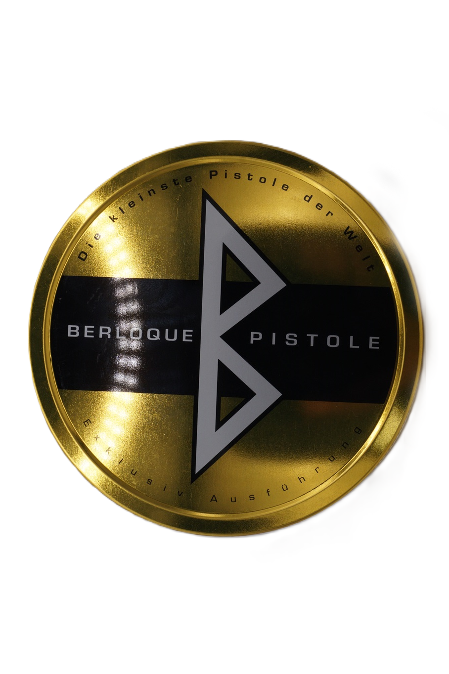 Berloque-Pistole - Vergoldet in Runddose