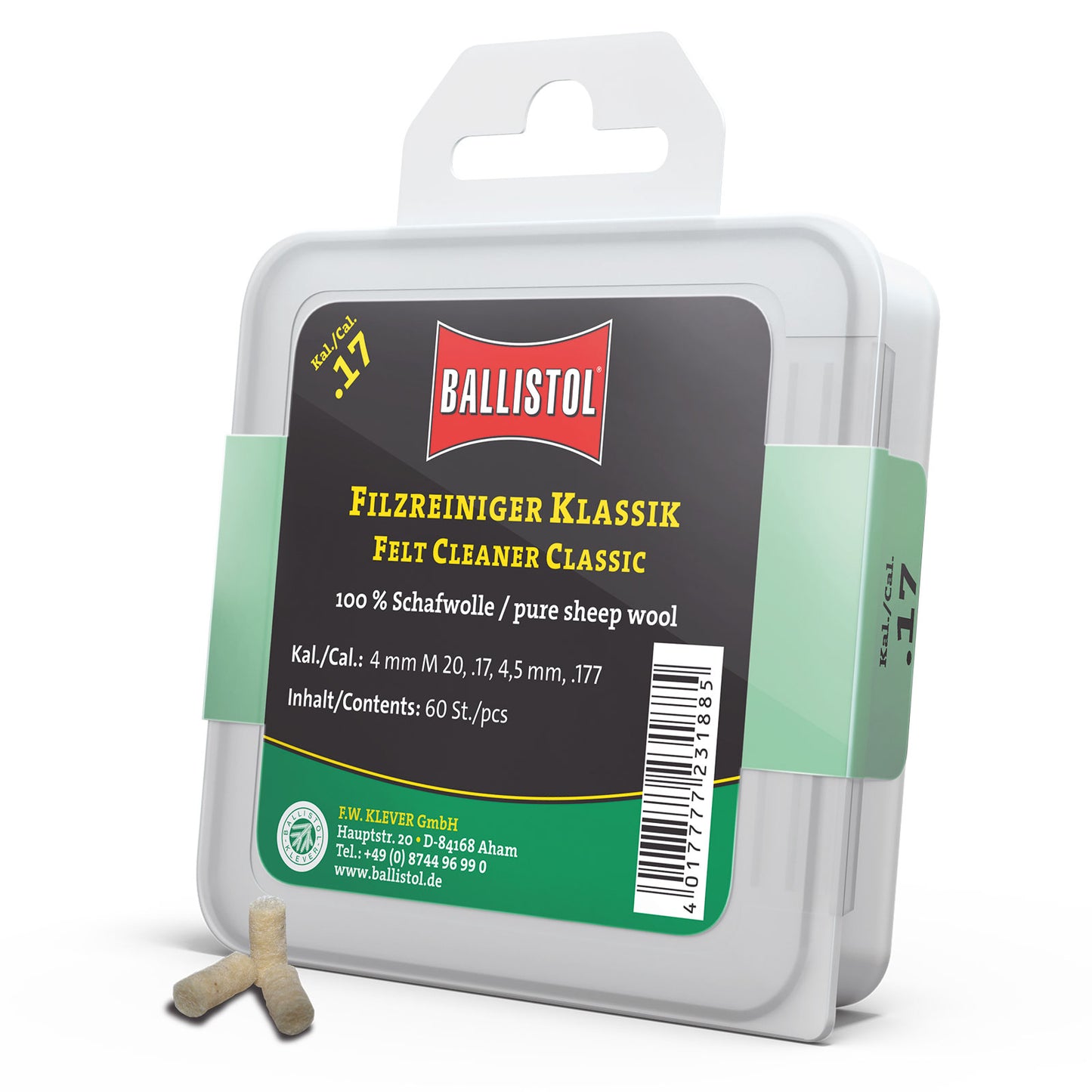 BALLISTOL Filzreiniger Klassik Kal. .17 / 60 Stk.
