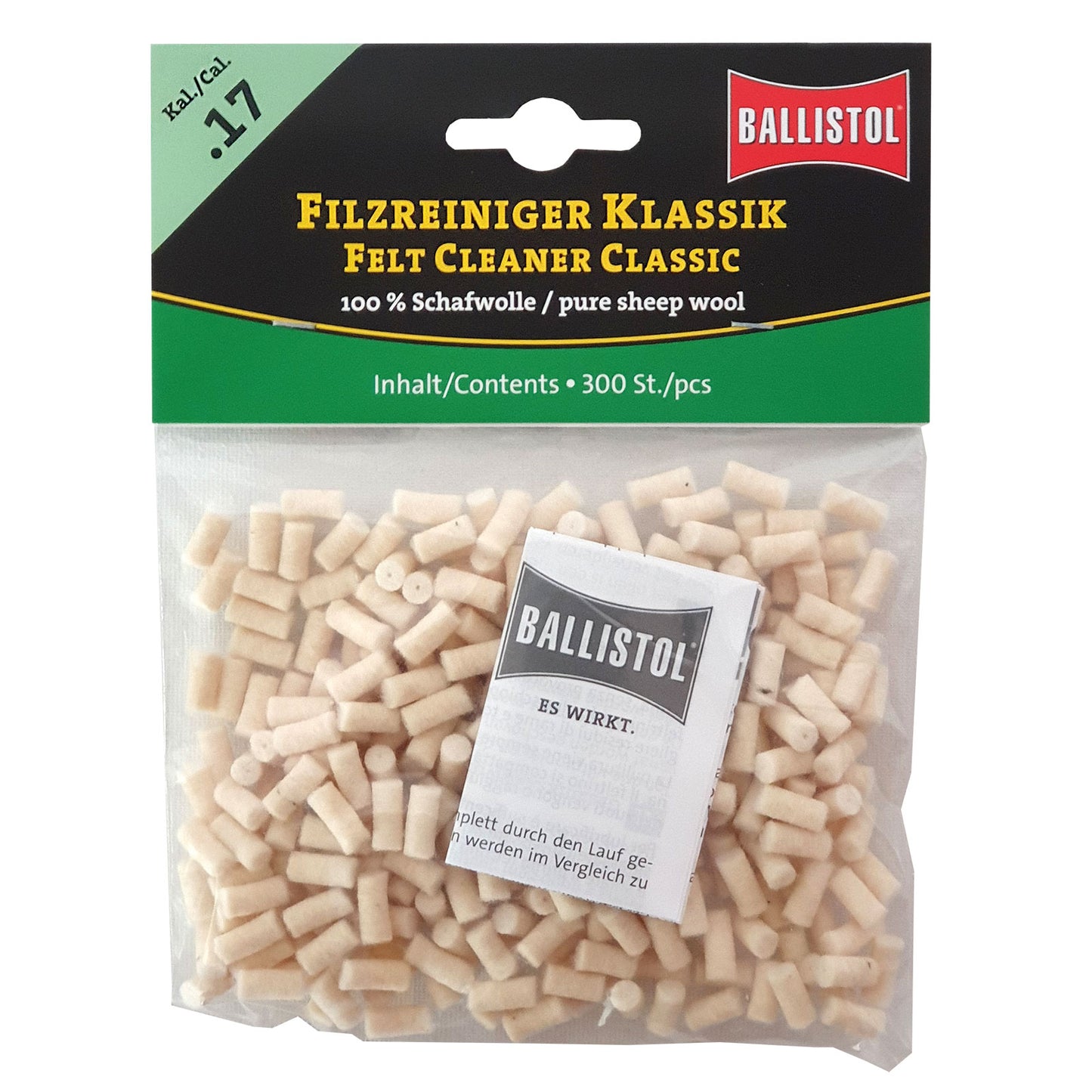 BALLISTOL Filzreiniger Klassik Kal. .17 / 300 Stk.