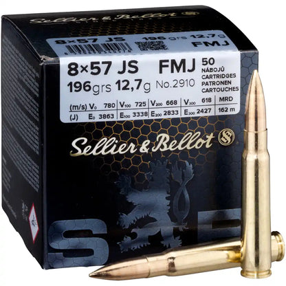 Sellier & Bellot 8x57 IS Vollmantel 12,7g/196grs. - 50 Stk.